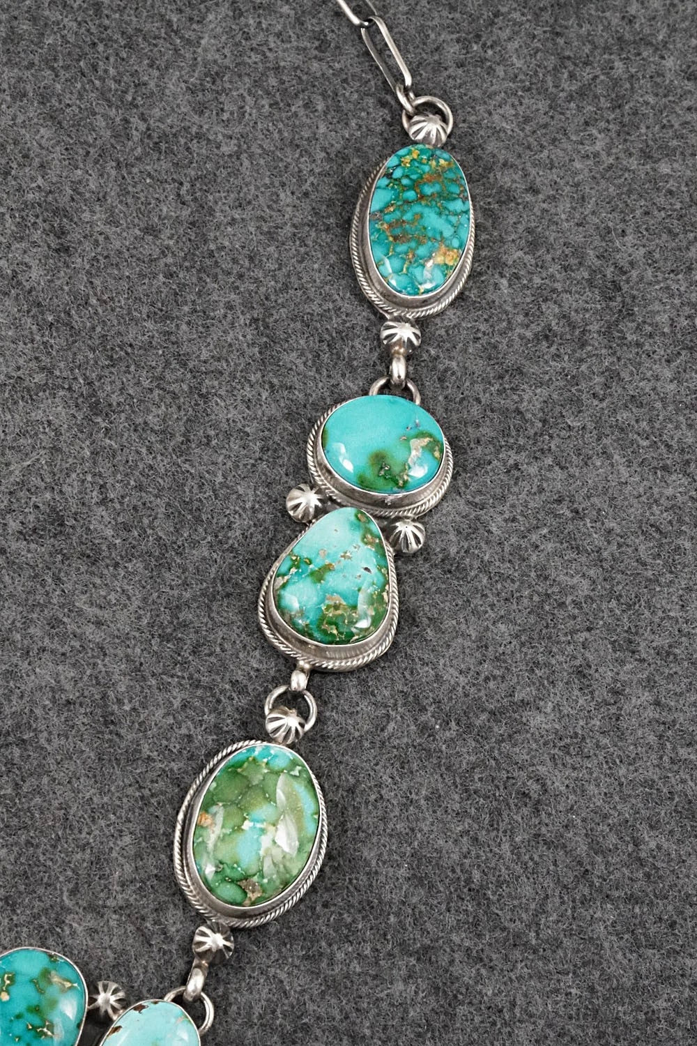 Turquoise & Sterling Silver Necklace and Earrings Set - Kathleen Livingston