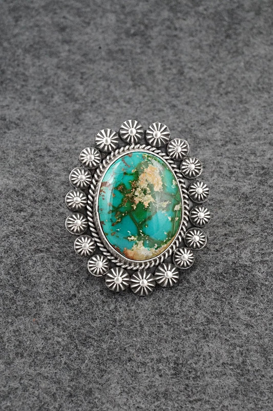 Turquoise & Sterling Silver Ring - Michael Calladitto - Size 8.5