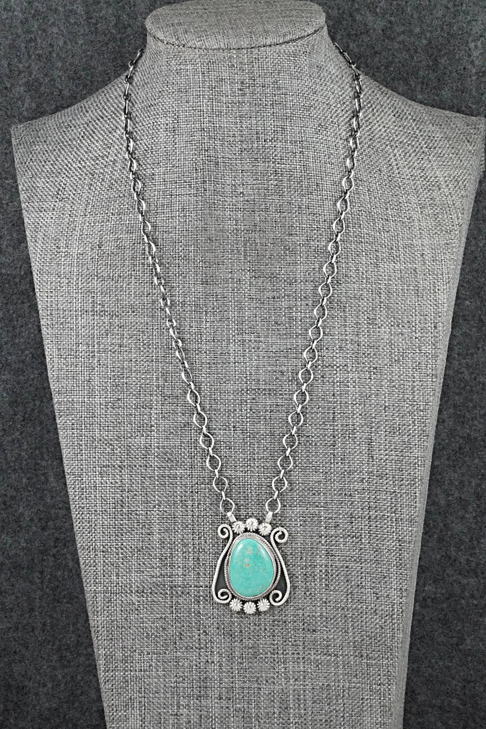 Turquoise & Sterling Silver Necklace - Cordell Platero