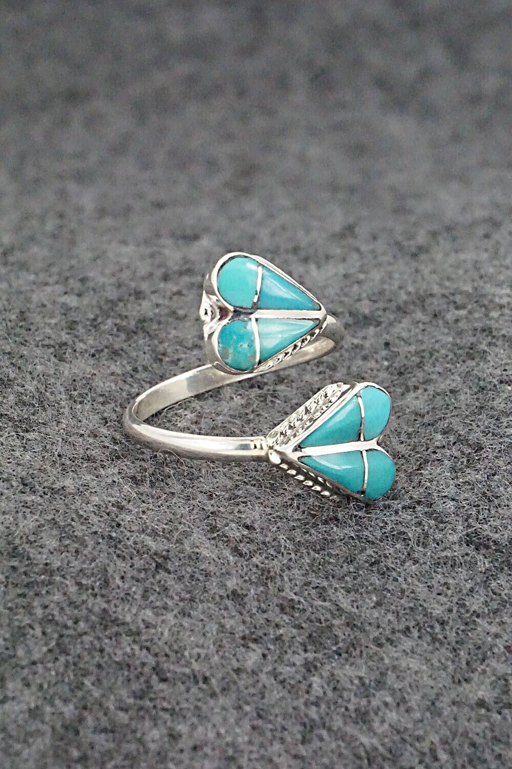 Turquoise & Sterling Silver Ring - Velda Nastacio - Size 7 Adj.