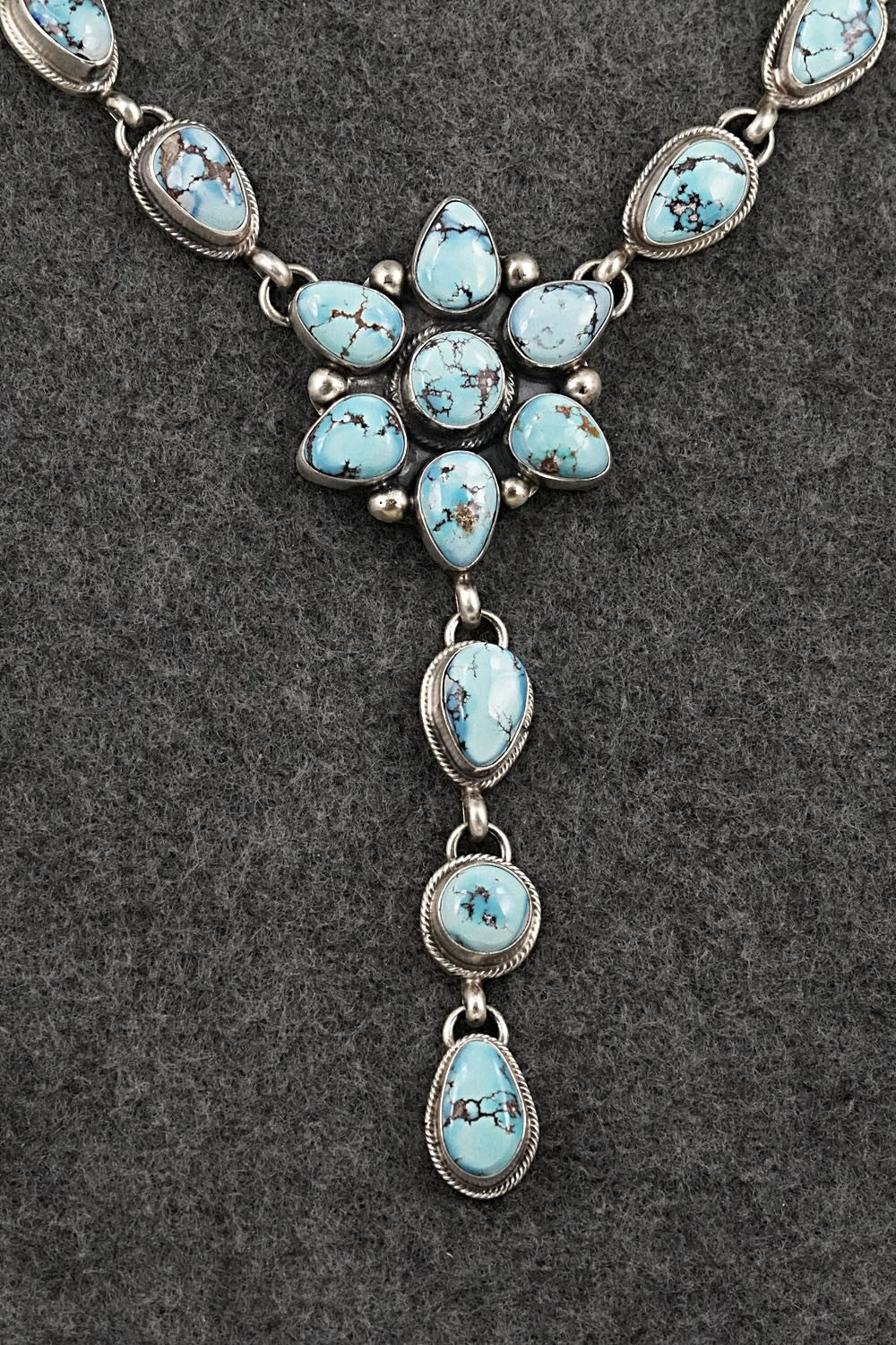 Turquoise & Sterling Silver Necklace and Earrings Set - Kathleen Livingston