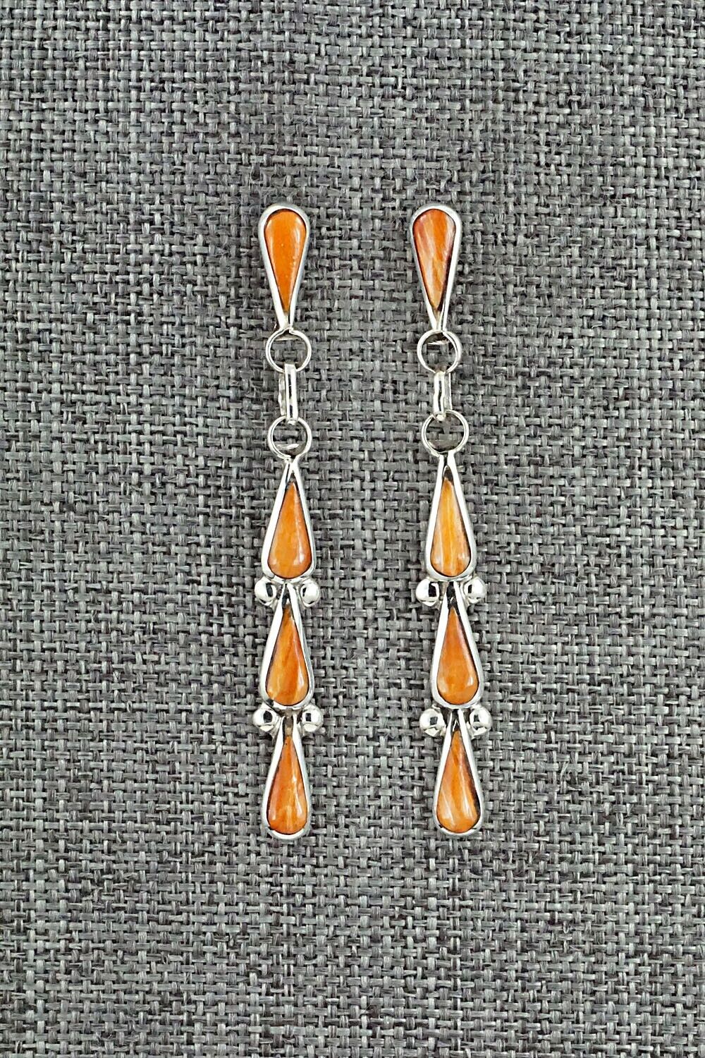Spiny Oyster & Sterling Silver Earrings - Angela Gasper