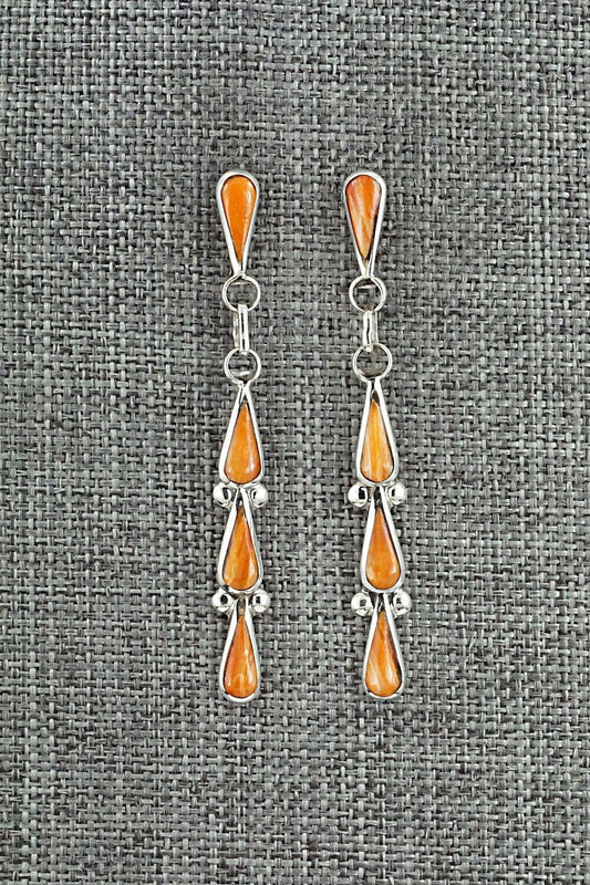 Spiny Oyster & Sterling Silver Earrings - Angela Gasper