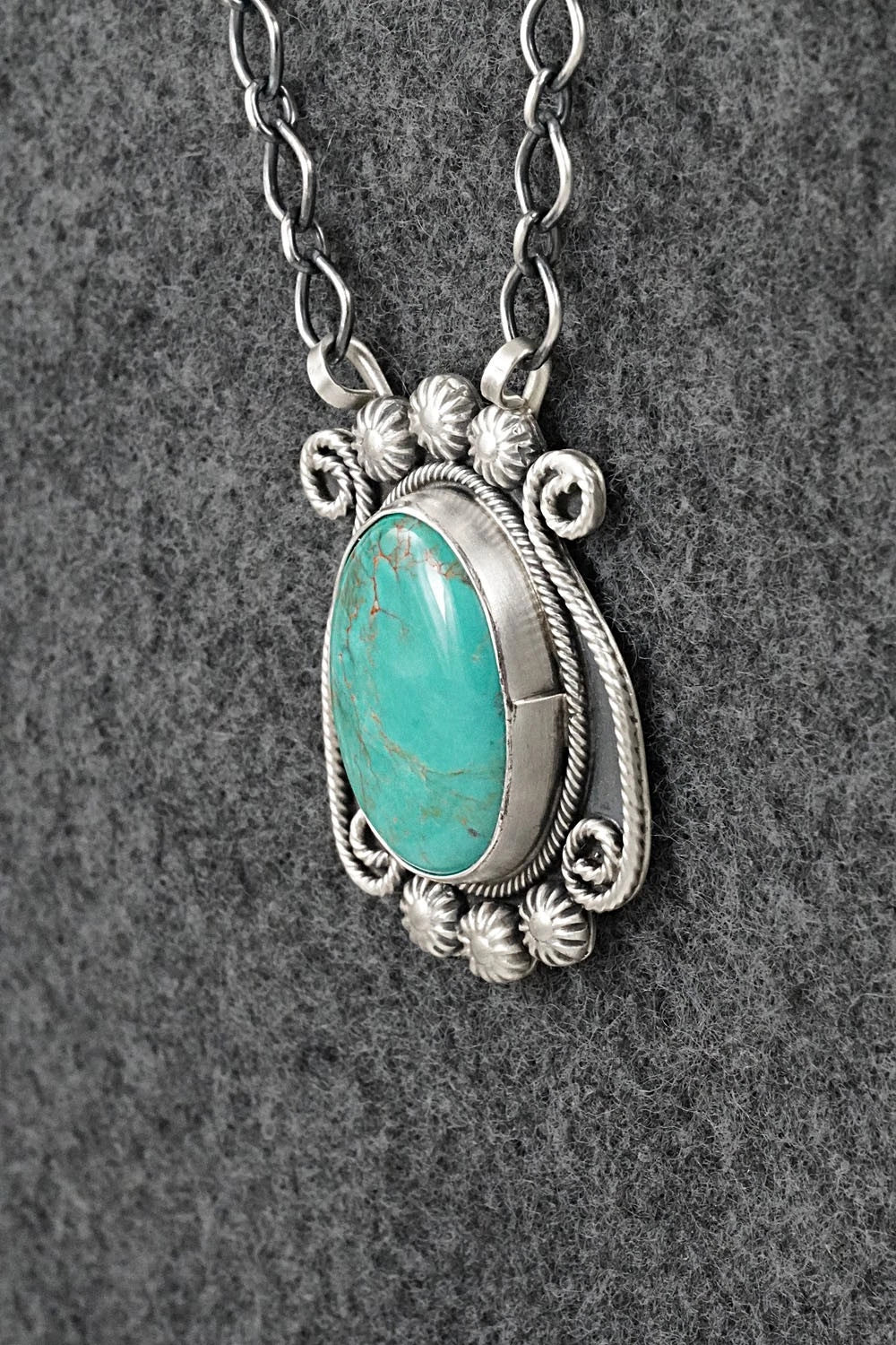 Turquoise & Sterling Silver Necklace - Cordell Platero