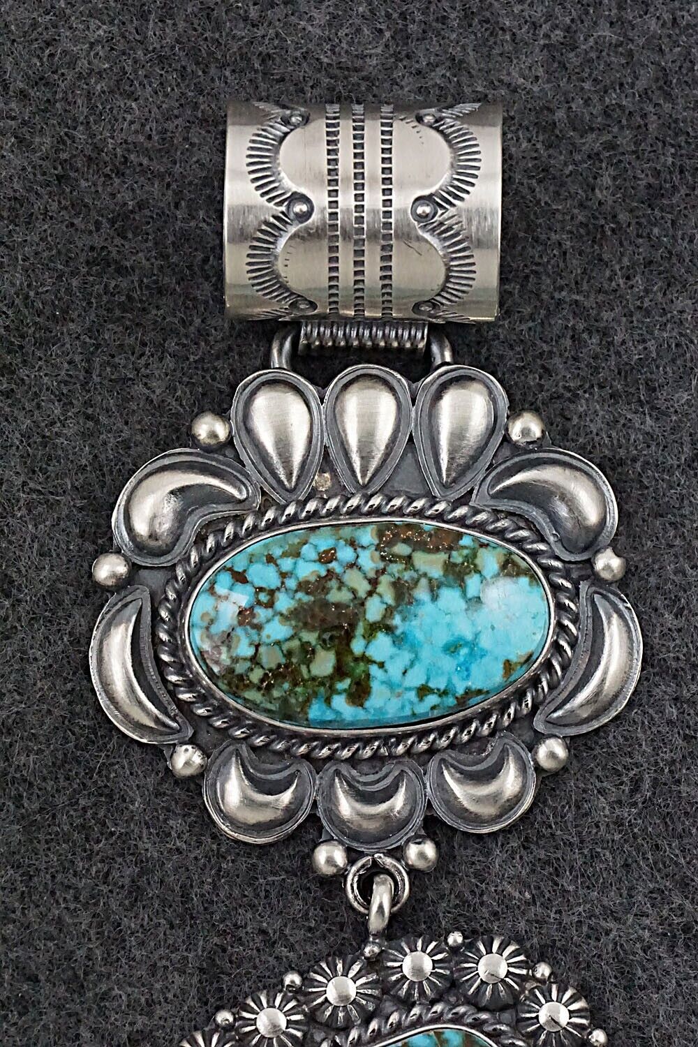 Turquoise & Sterling Silver Pendant - Raymond Delgarito