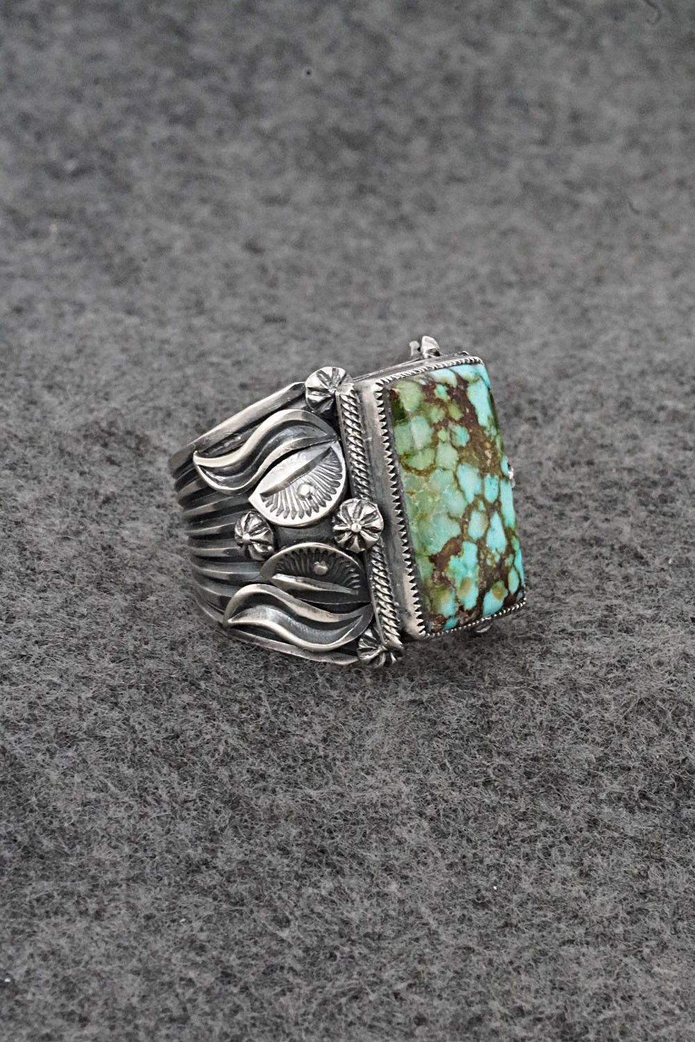 Turquoise & Sterling Silver Ring - Delbert Gordon - Size 11.5