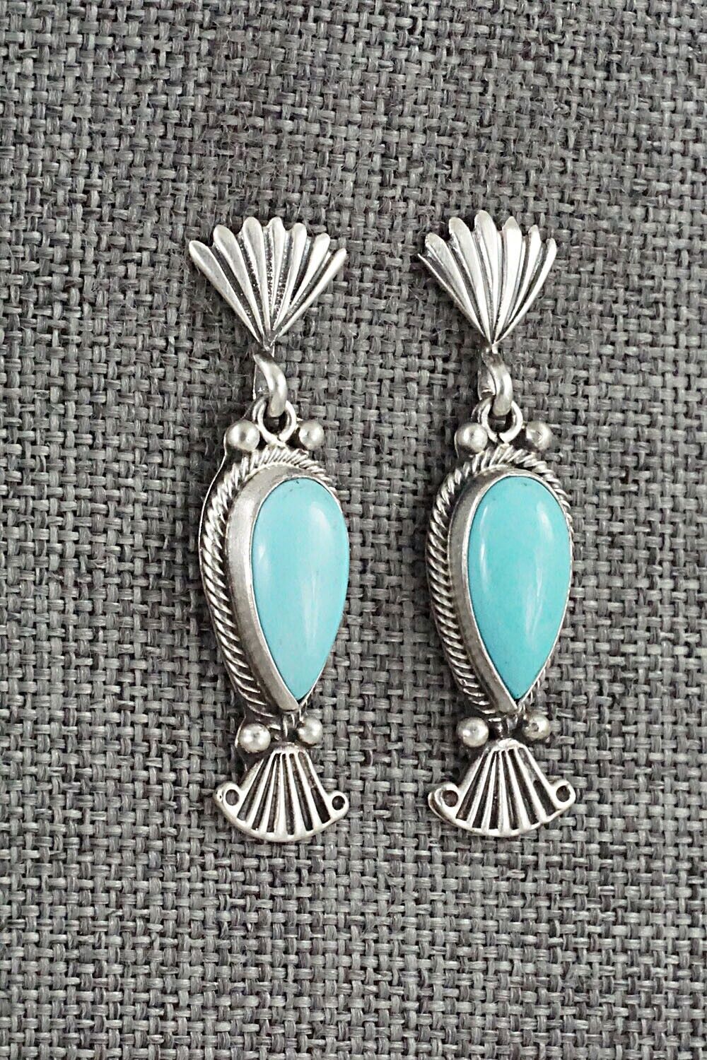 Turquoise & Sterling Silver Earrings - Verley Betone