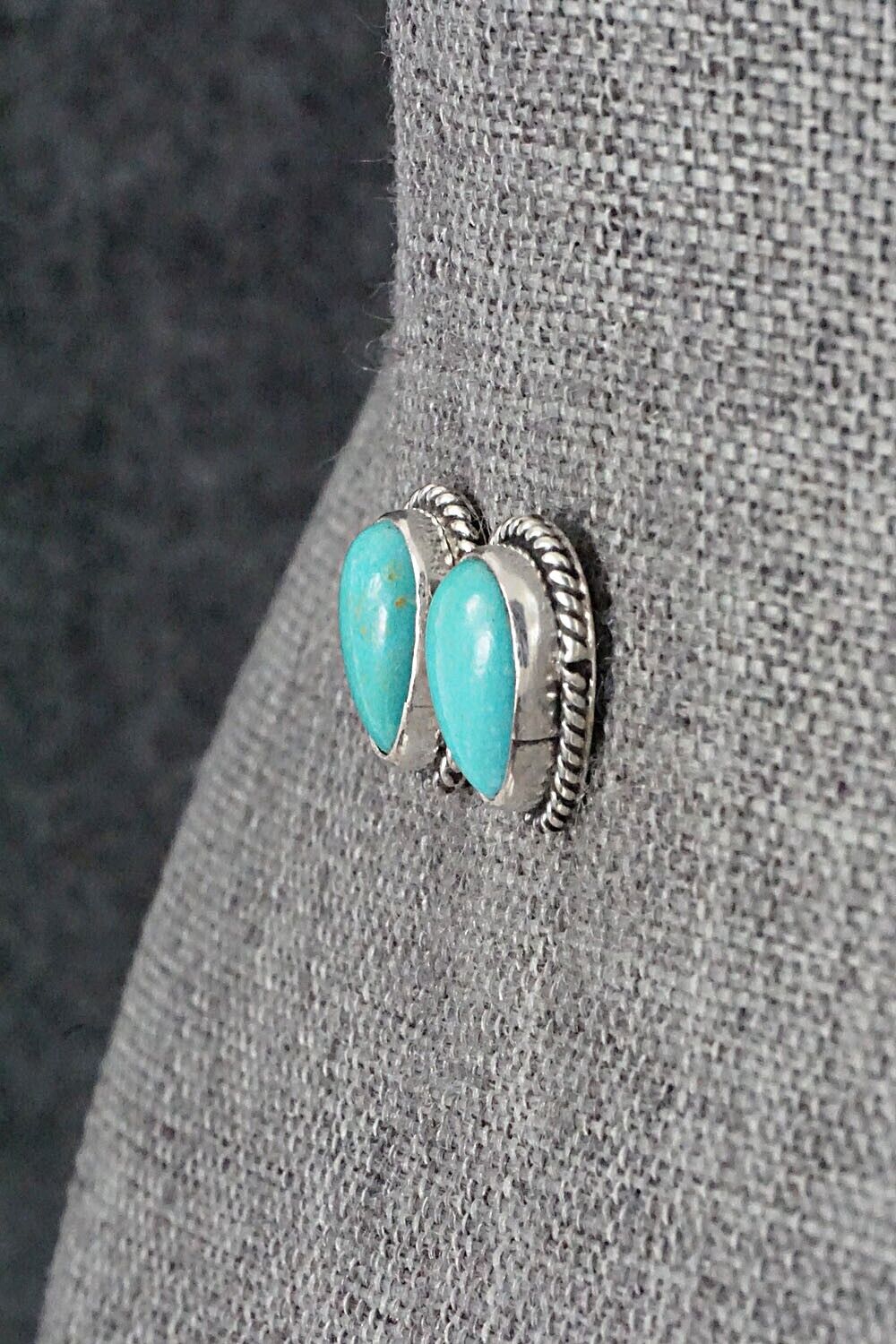 Turquoise & Sterling Silver Earrings - Marco Begaye