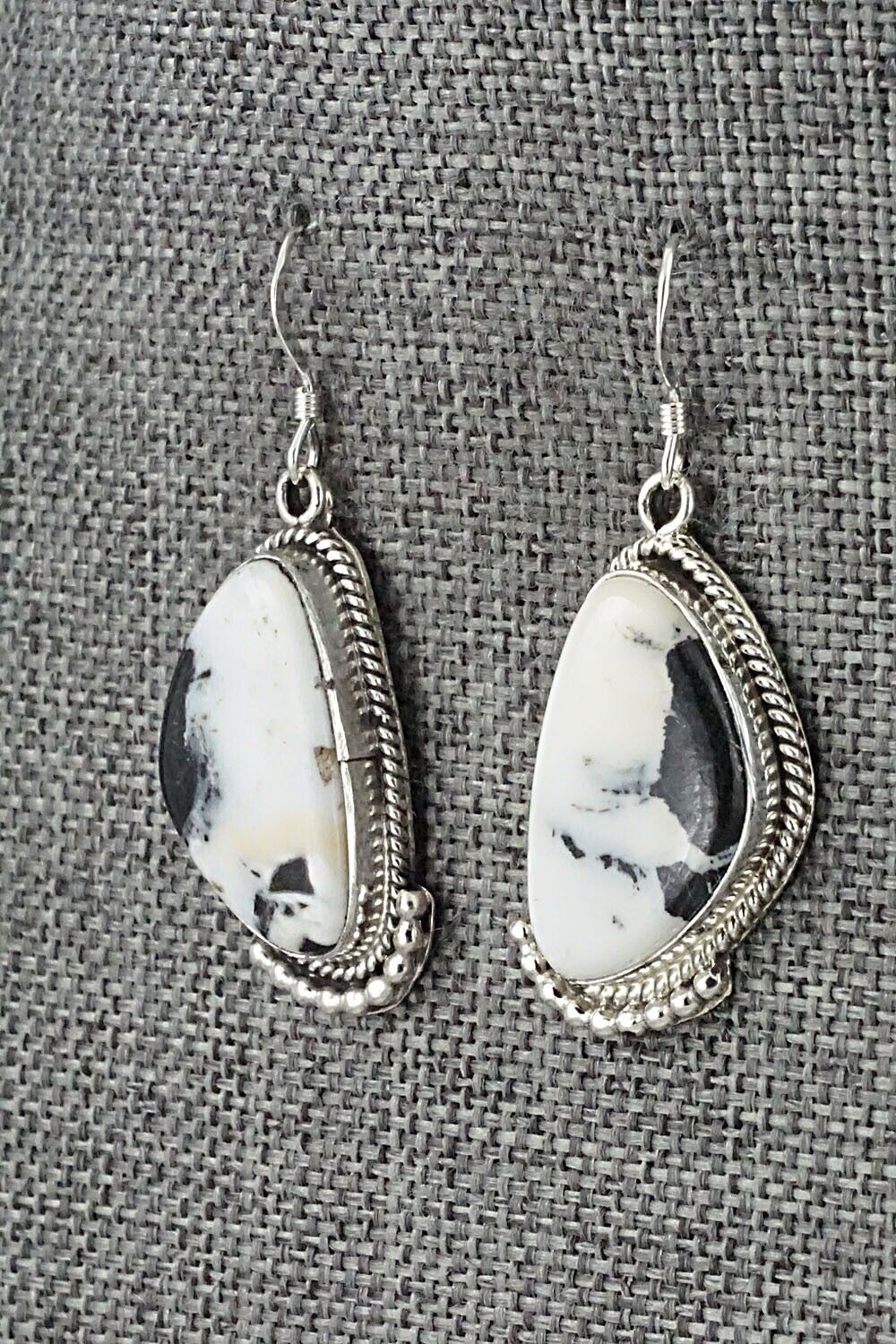 White Buffalo & Sterling Silver Earrings - Sharon McCarthy