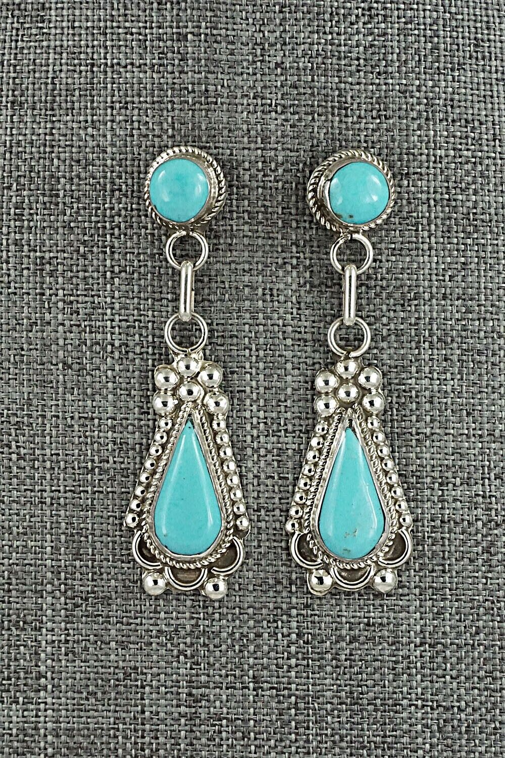 Turquoise & Sterling Silver Earrings - Joanita Yatsatee