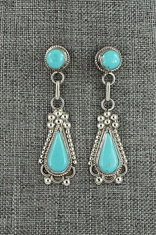 Turquoise & Sterling Silver Earrings - Joanita Yatsatee