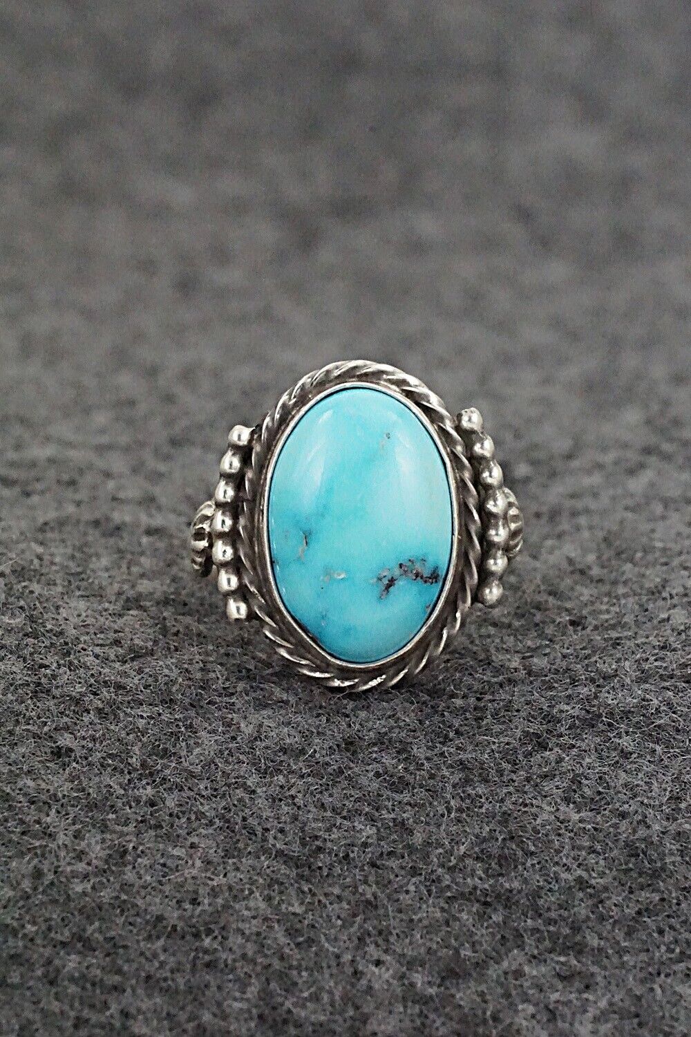 Turquoise & Sterling Silver Ring - Samuel Yellowhair - Size 6.75