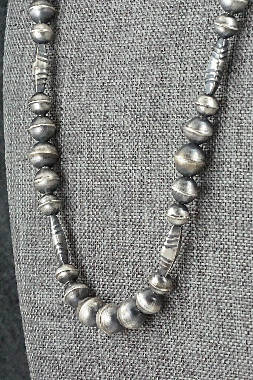 Sterling Silver Navajo Pearl Necklace 26" - Vintage