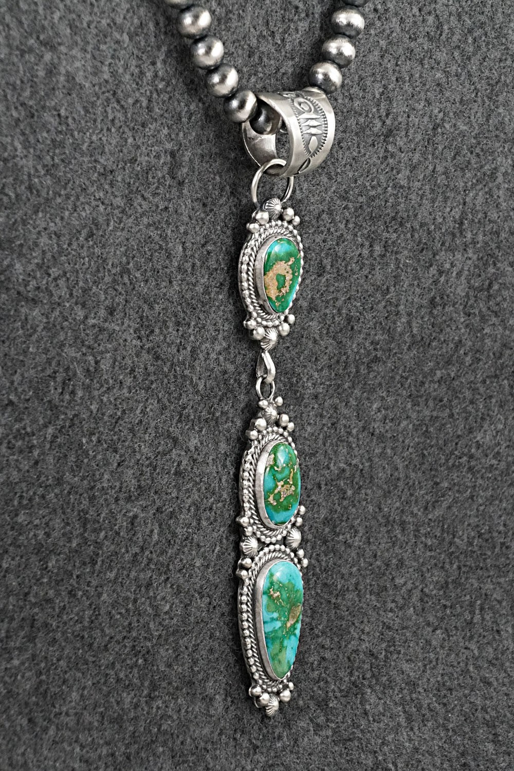 Turquoise & Sterling Silver Necklace - Tom Lewis