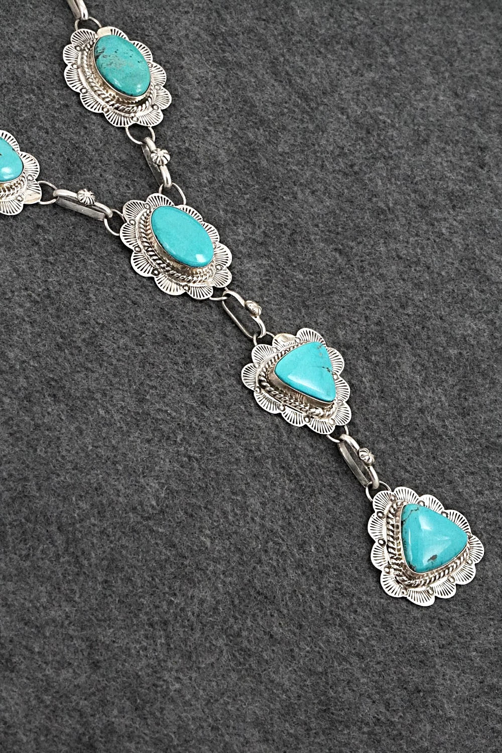 Turquoise & Sterling Silver Necklace - Vernon Johnson