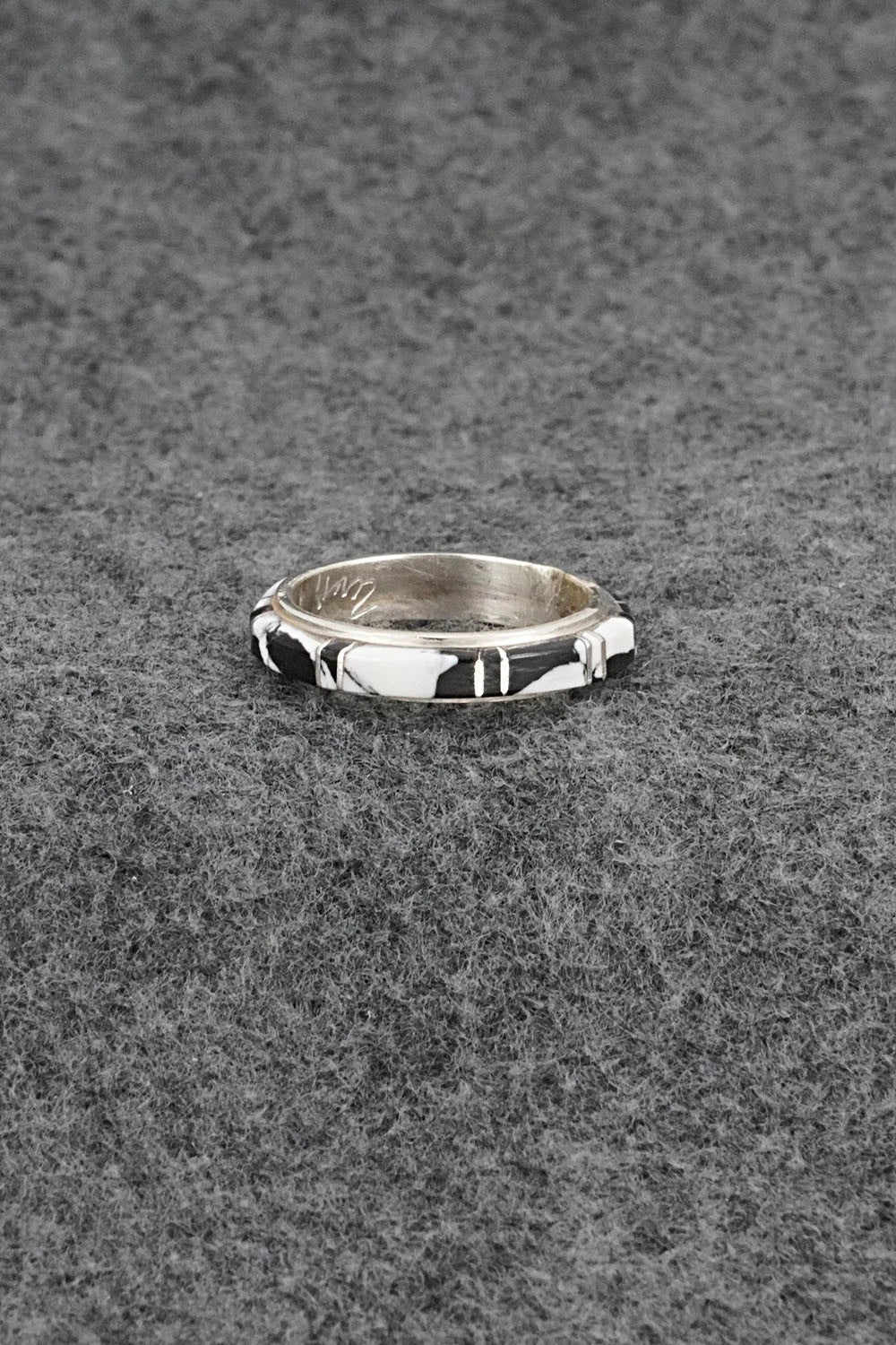 White Buffalo & Sterling Silver Ring - Terrance Panteah - Size 9