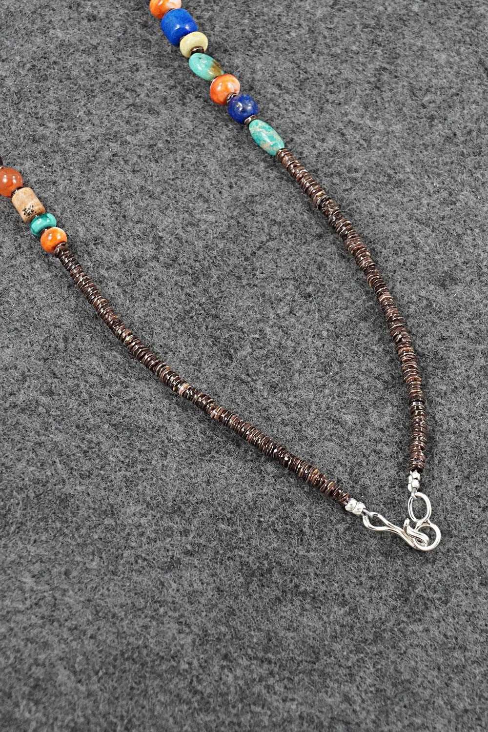Multi-Stone & Sterling Silver Necklace 18"- Helen Tsosie