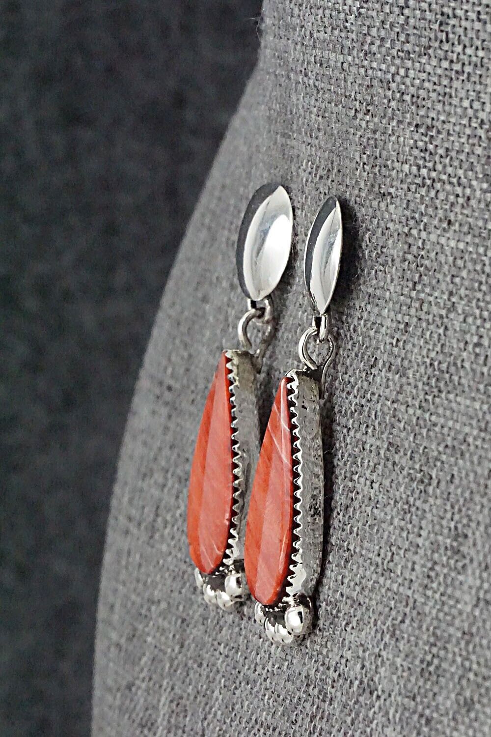 Spiny Oyster & Sterling Silver Earrings - Selina Warner