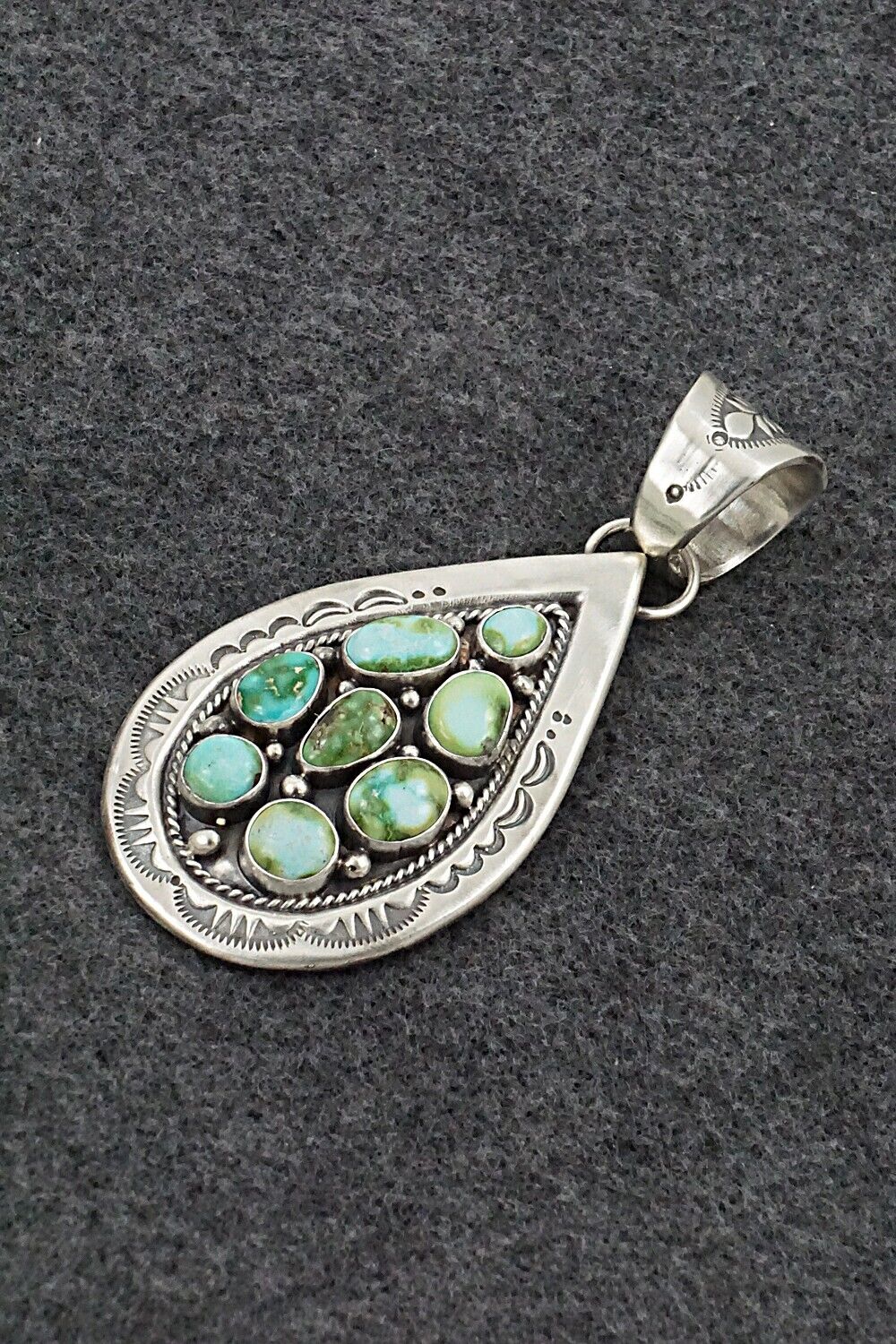 Turquoise & Sterling Silver Pendant - Samuel Yellowhair