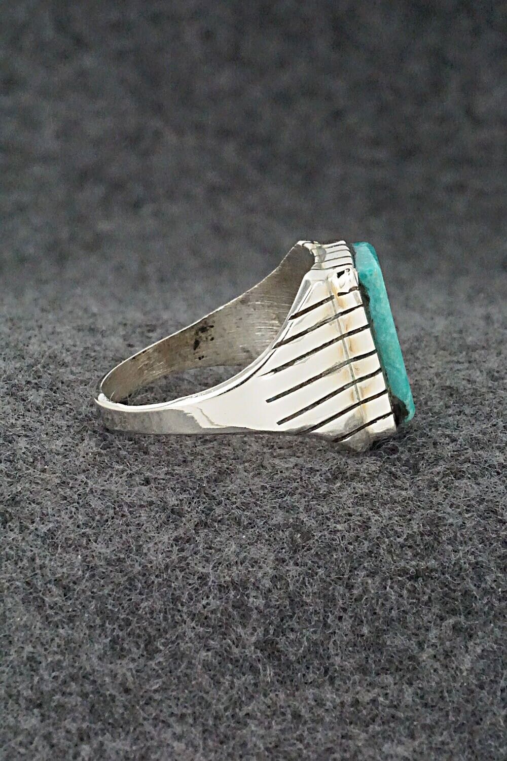 Turquoise & Sterling Silver Ring - Trevor Jack - Size 13