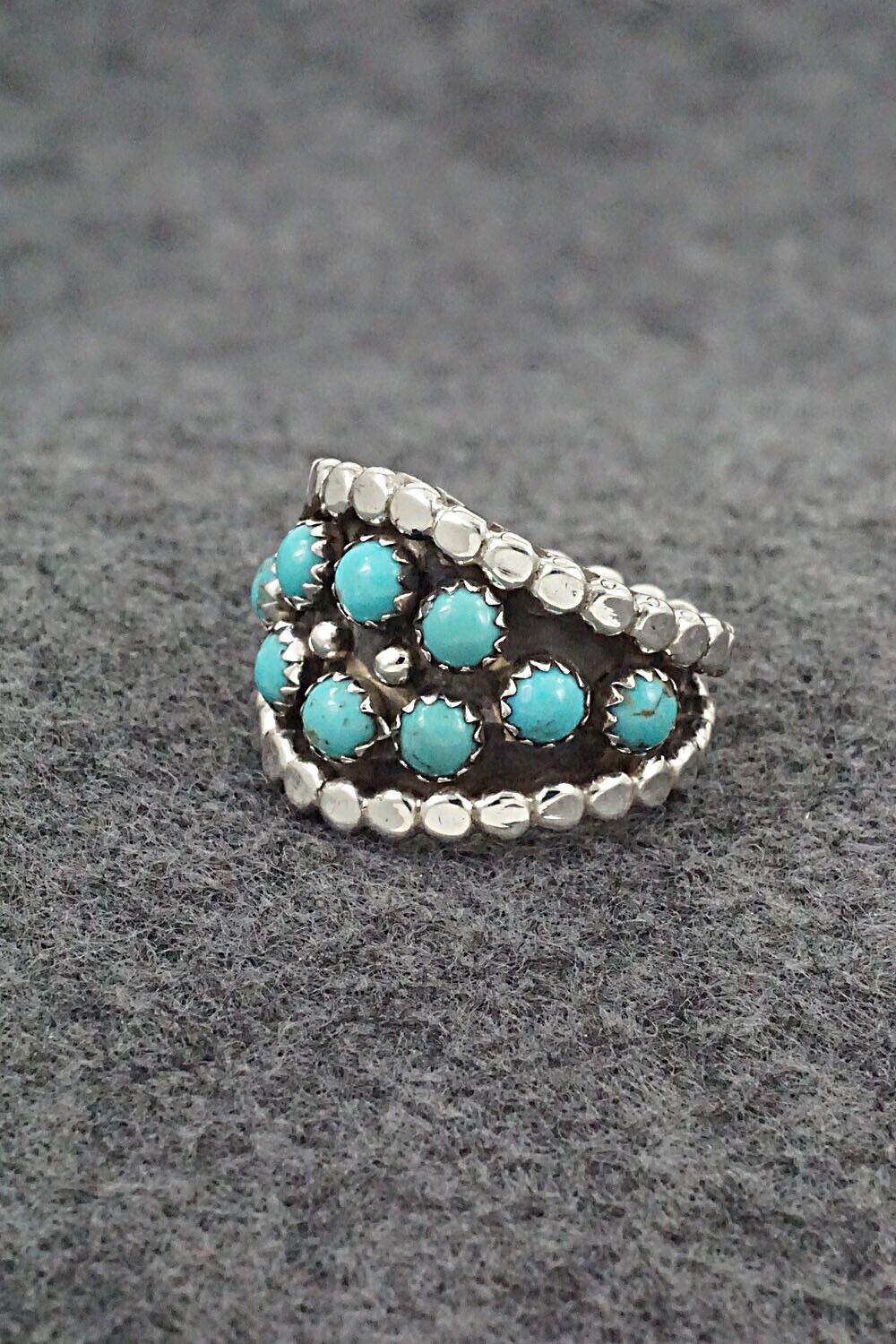 Turquoise & Sterling Silver Ring - Thomas Yazzie - Size 7.5