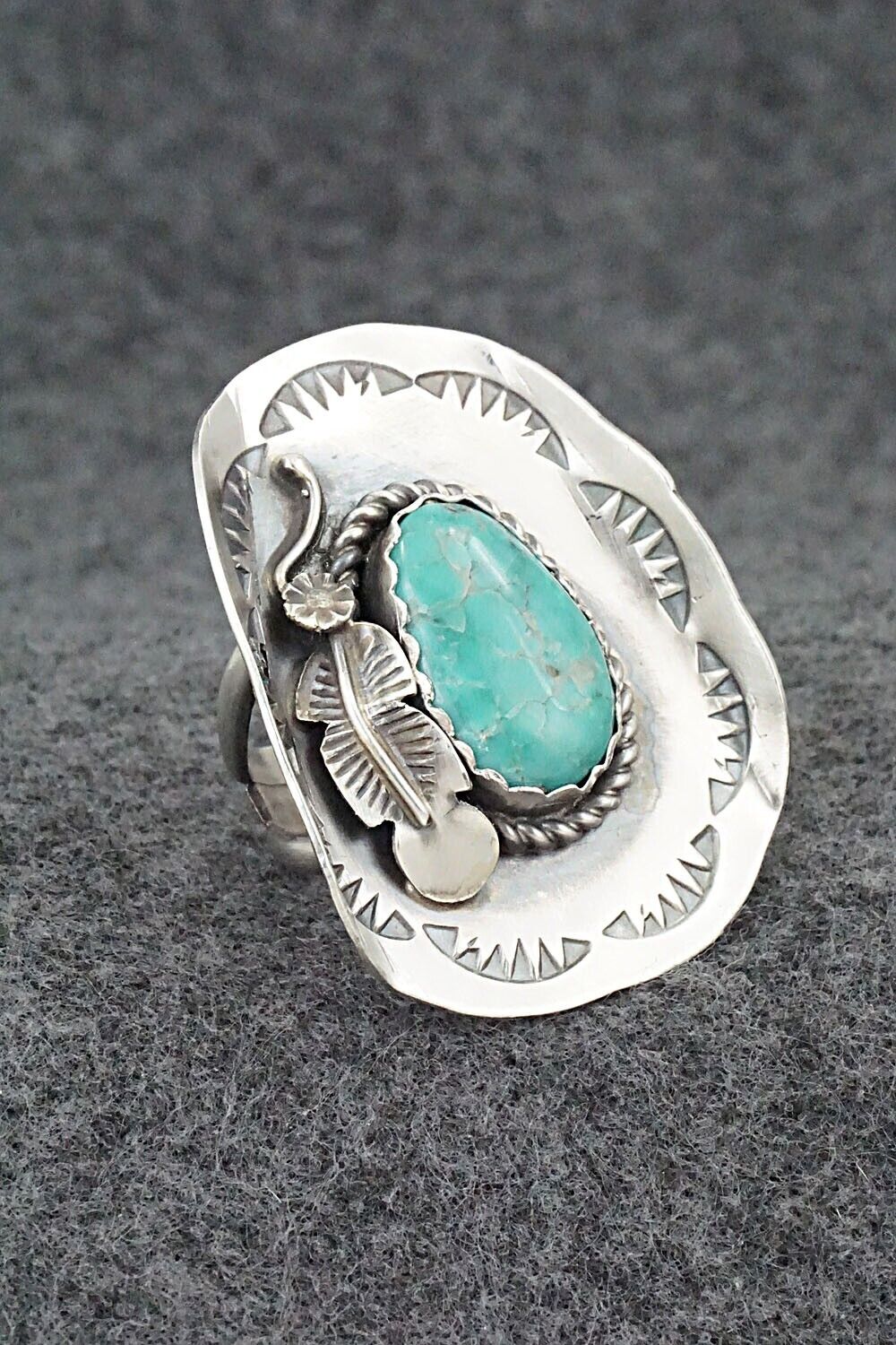 Turquoise & Sterling Silver Ring - Tim Yazzie - Size 7.5