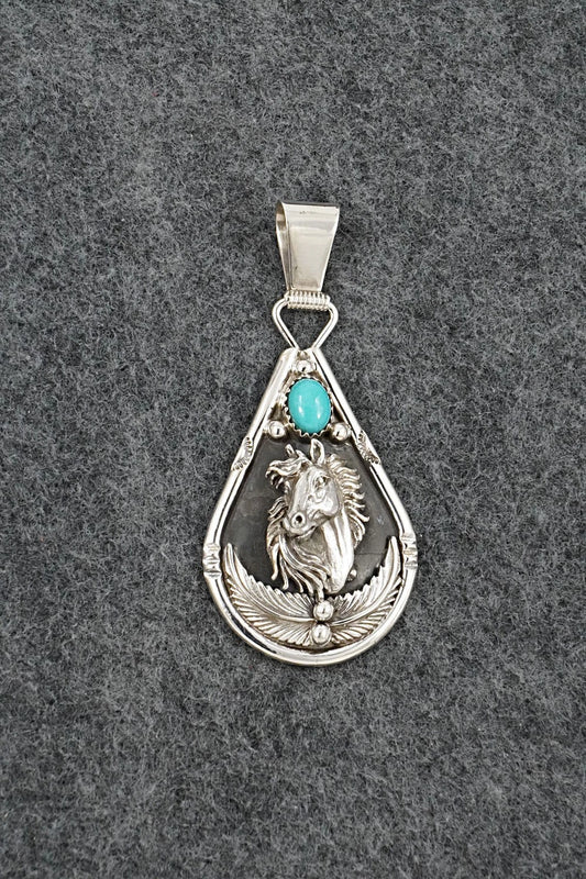 Turquoise & Sterling Silver Pendant - Darrell Morgan