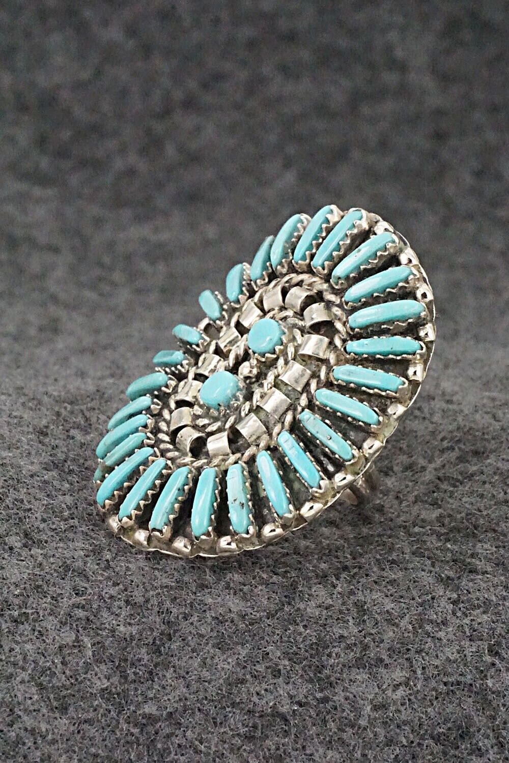 Turquoise & Sterling Silver Ring - Charlie John - Size 7