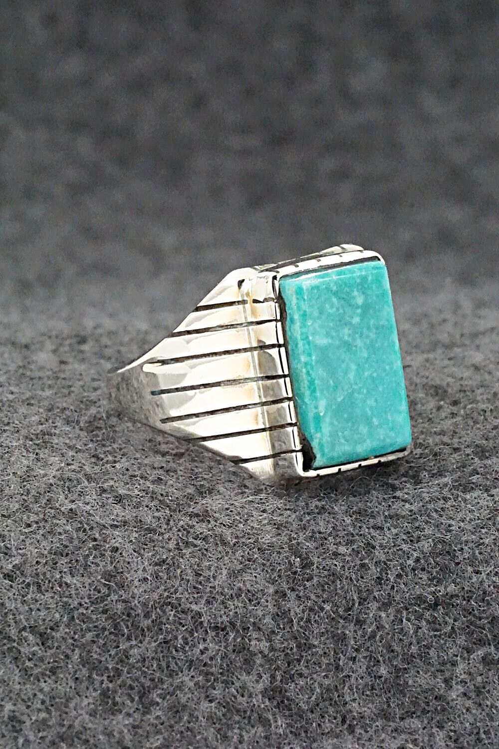Turquoise & Sterling Silver Ring - Trevor Jack - Size 13
