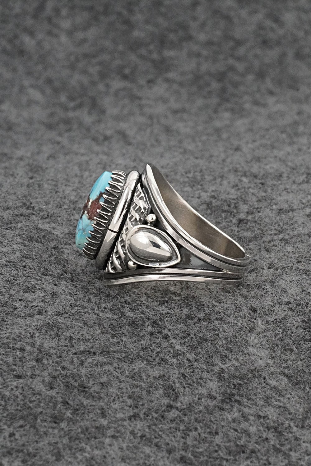 Turquoise & Sterling Silver Ring - Derrick Gordon - Size 9