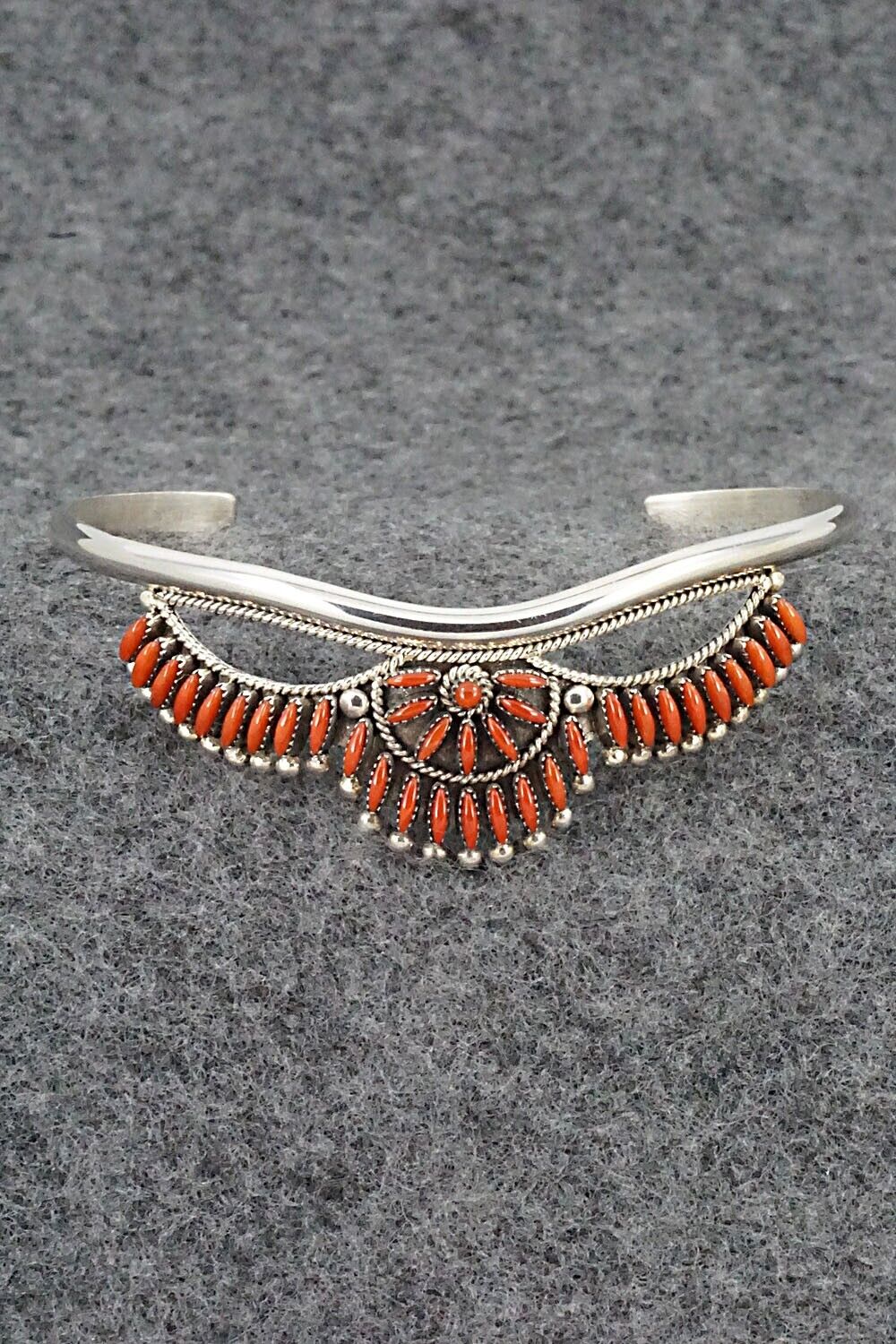 Coral & Sterling Silver Bracelet - Stewart Nakatewa