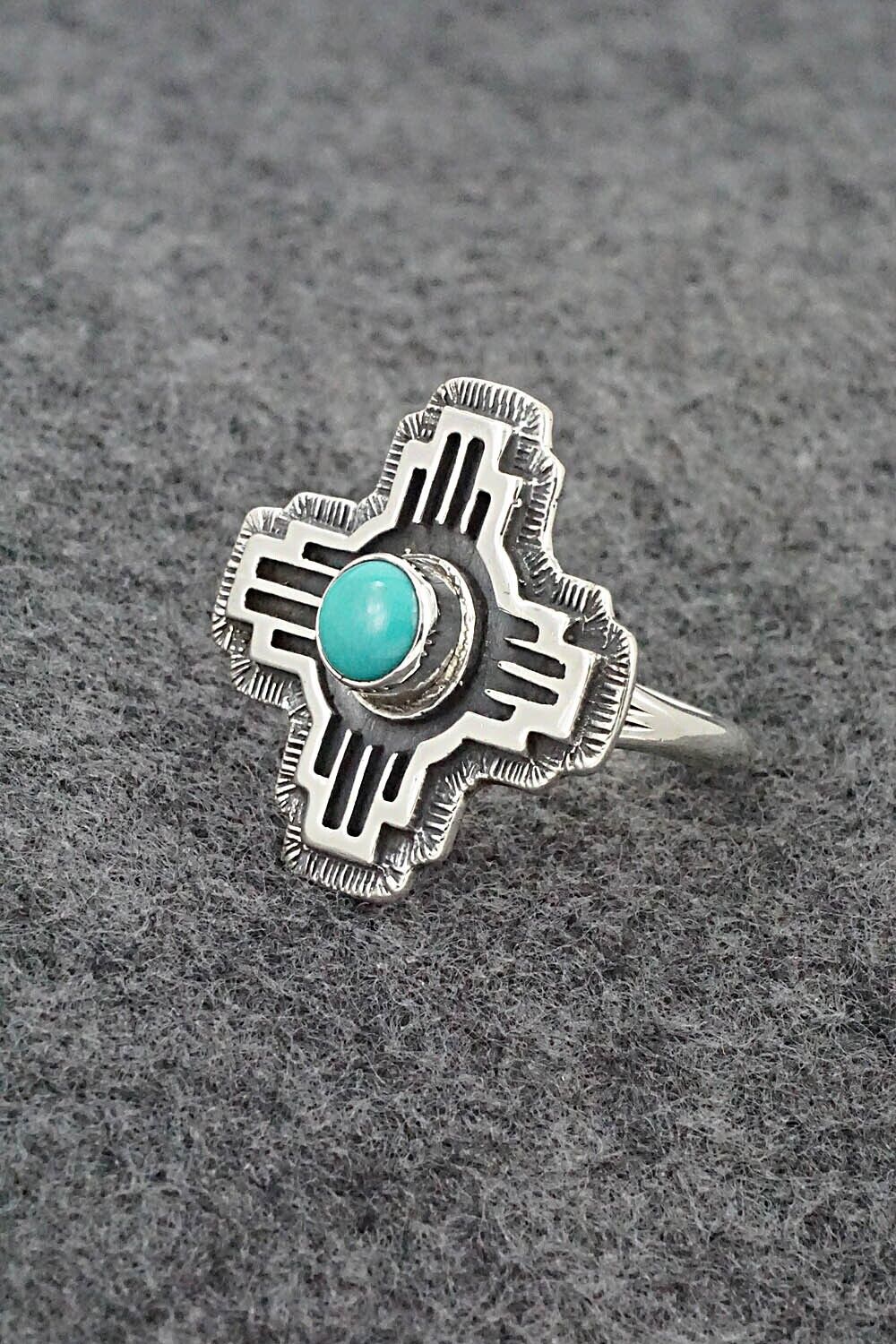 Turquoise and Sterling Silver Ring - Hiram Largo - Size 8.75