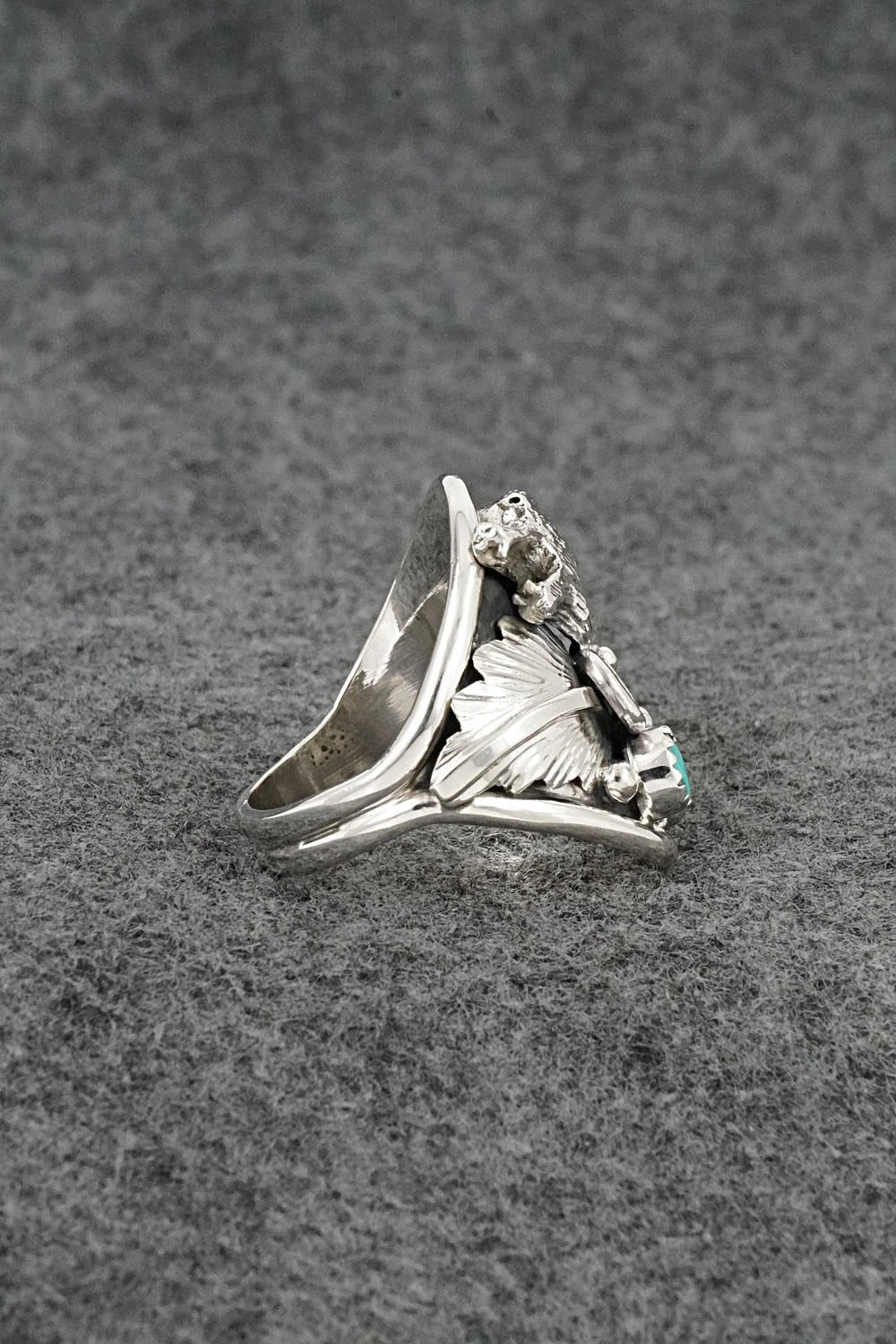 Turquoise & Sterling Silver Ring - Darrell Morgan - Size 11