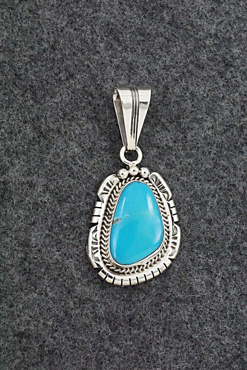 Turquoise & Sterling Silver Pendant - Samuel Yellowhair