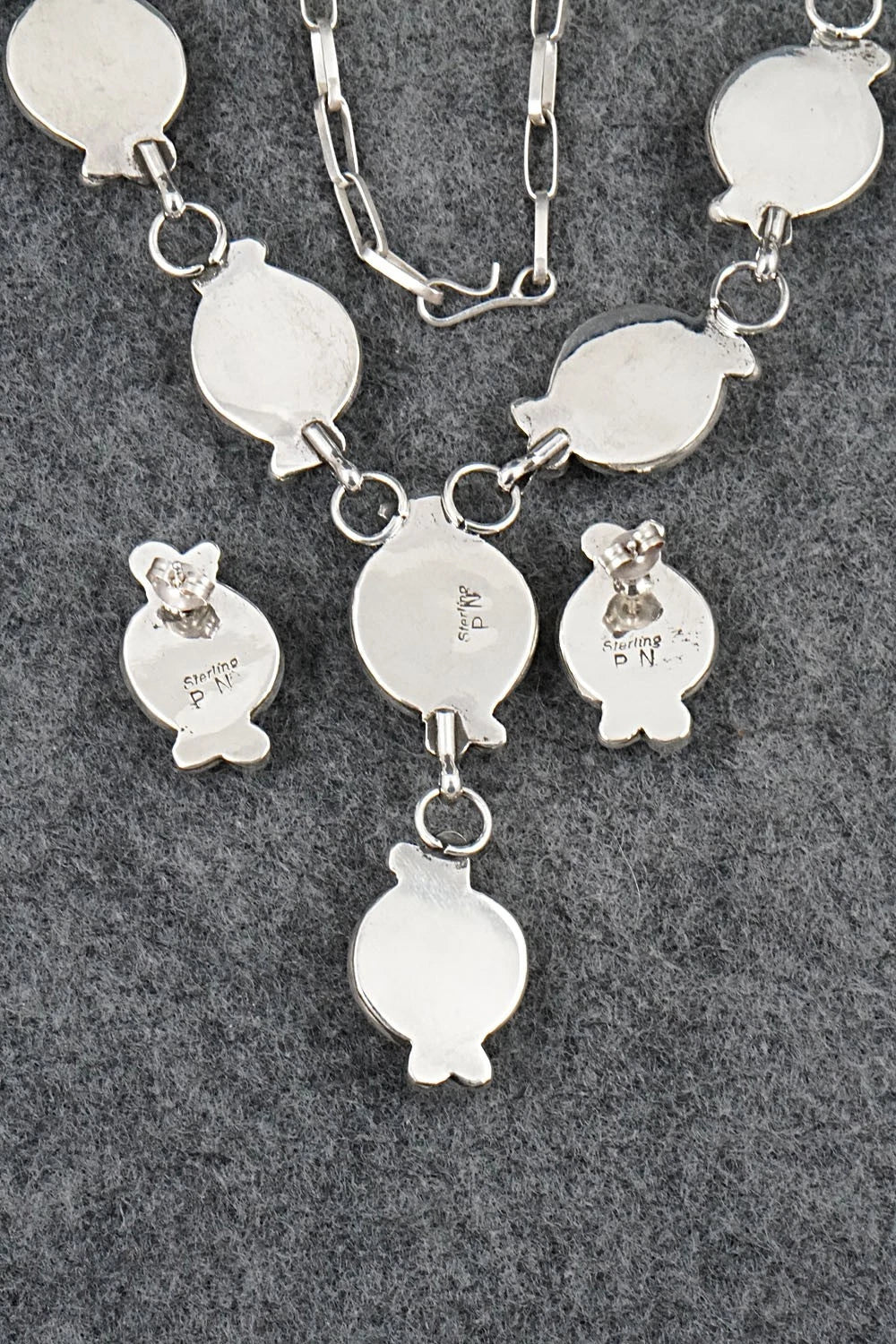 Turquoise & Sterling Silver Necklace and Earrings Set - Phil Nez
