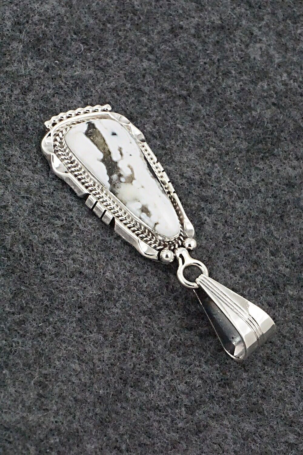 White Buffalo & Sterling Silver Pendant - Samuel Yellowhair