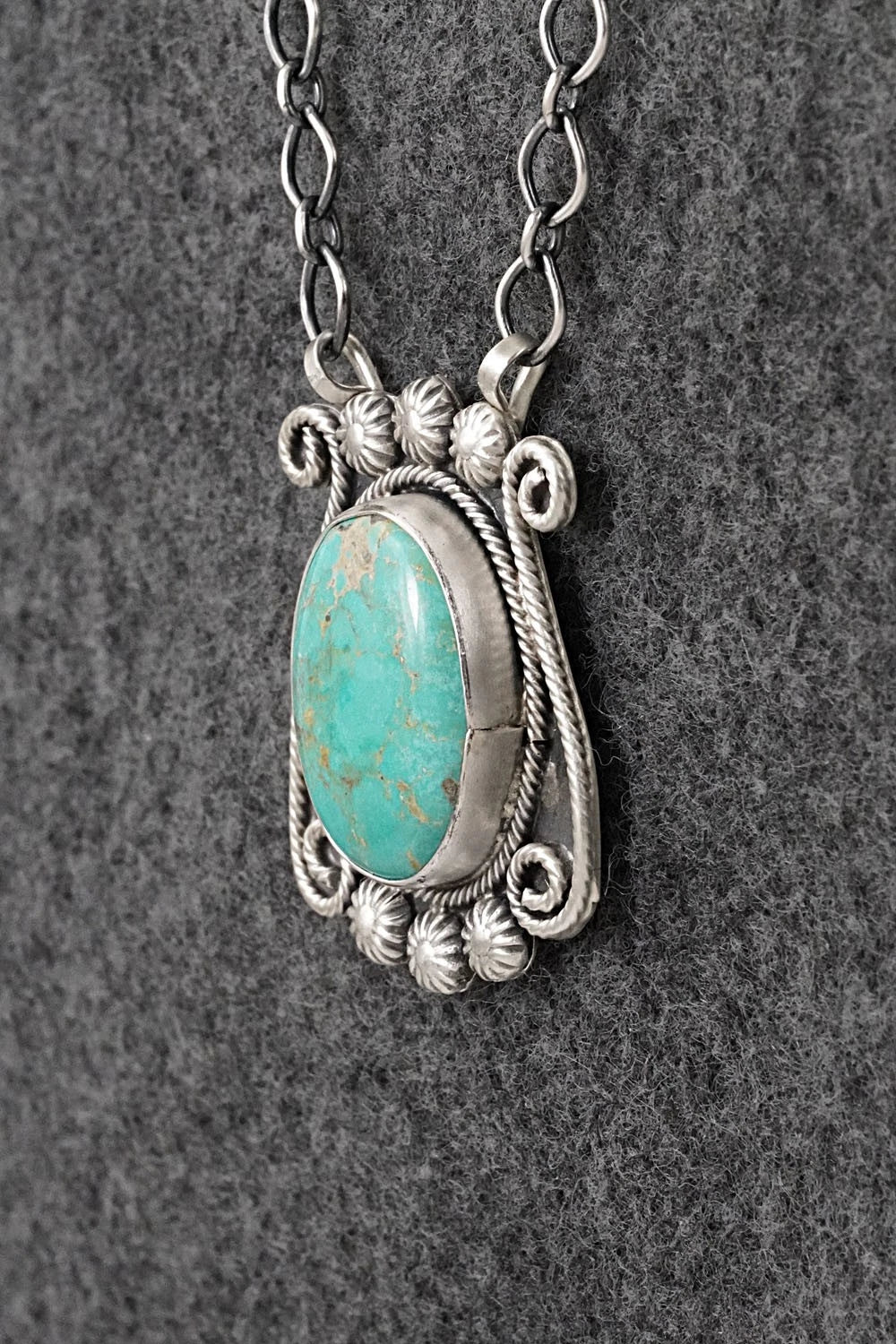 Turquoise & Sterling Silver Necklace - Cordell Platero