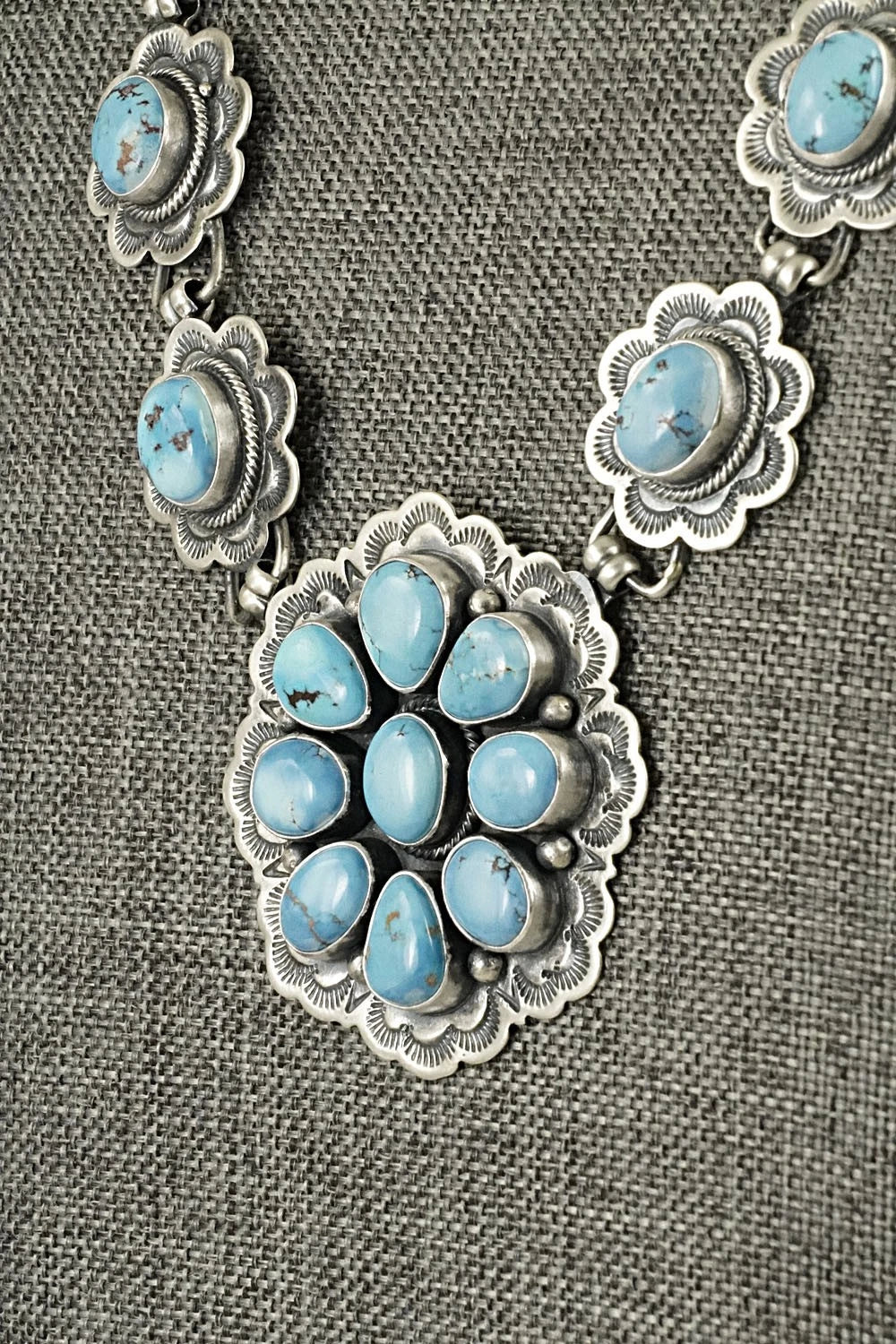 Turquoise & Sterling Silver Necklace and Earrings Set - Mark Yazzie