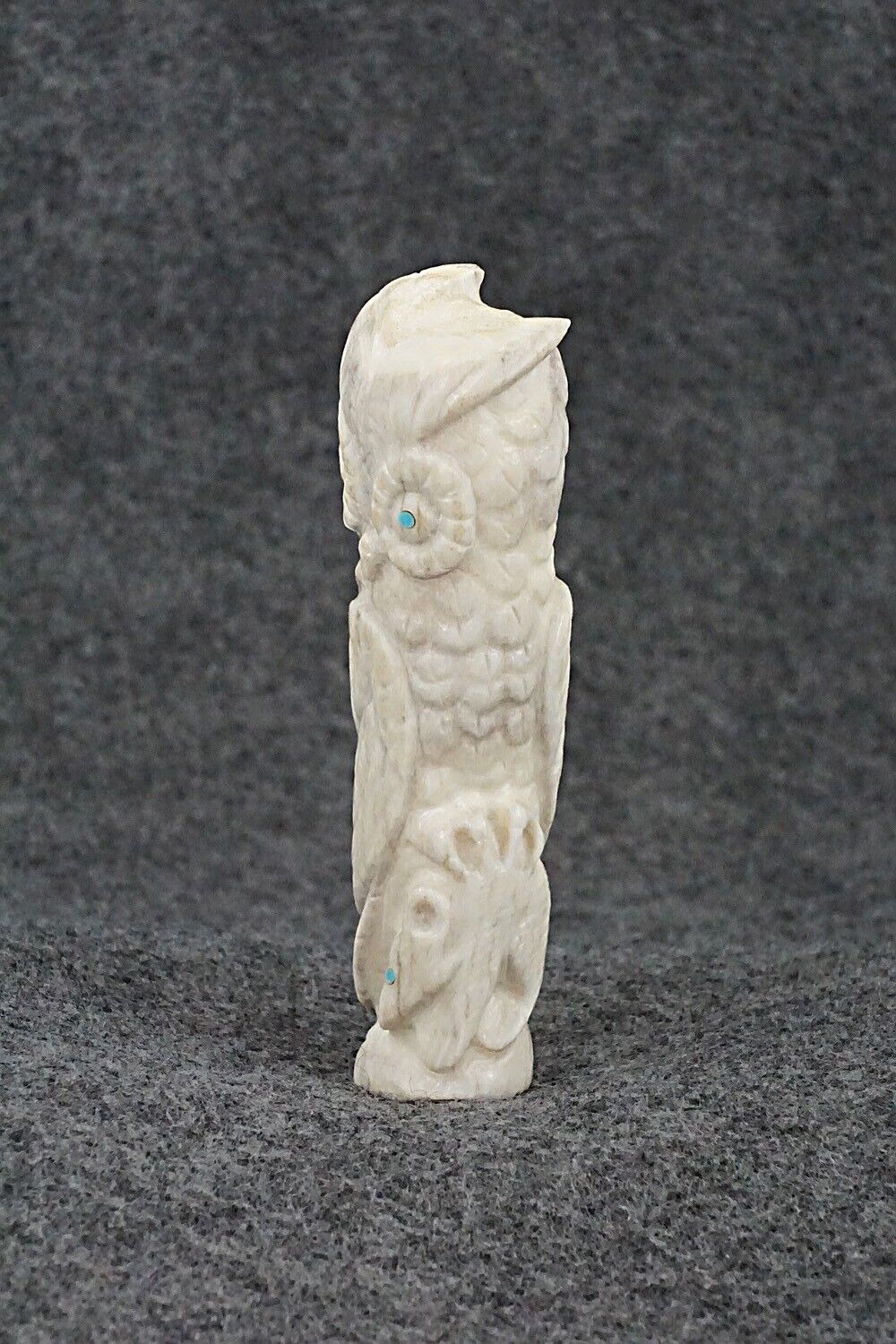 Owl and Mouse Zuni Fetish Carving - Maxx Laate