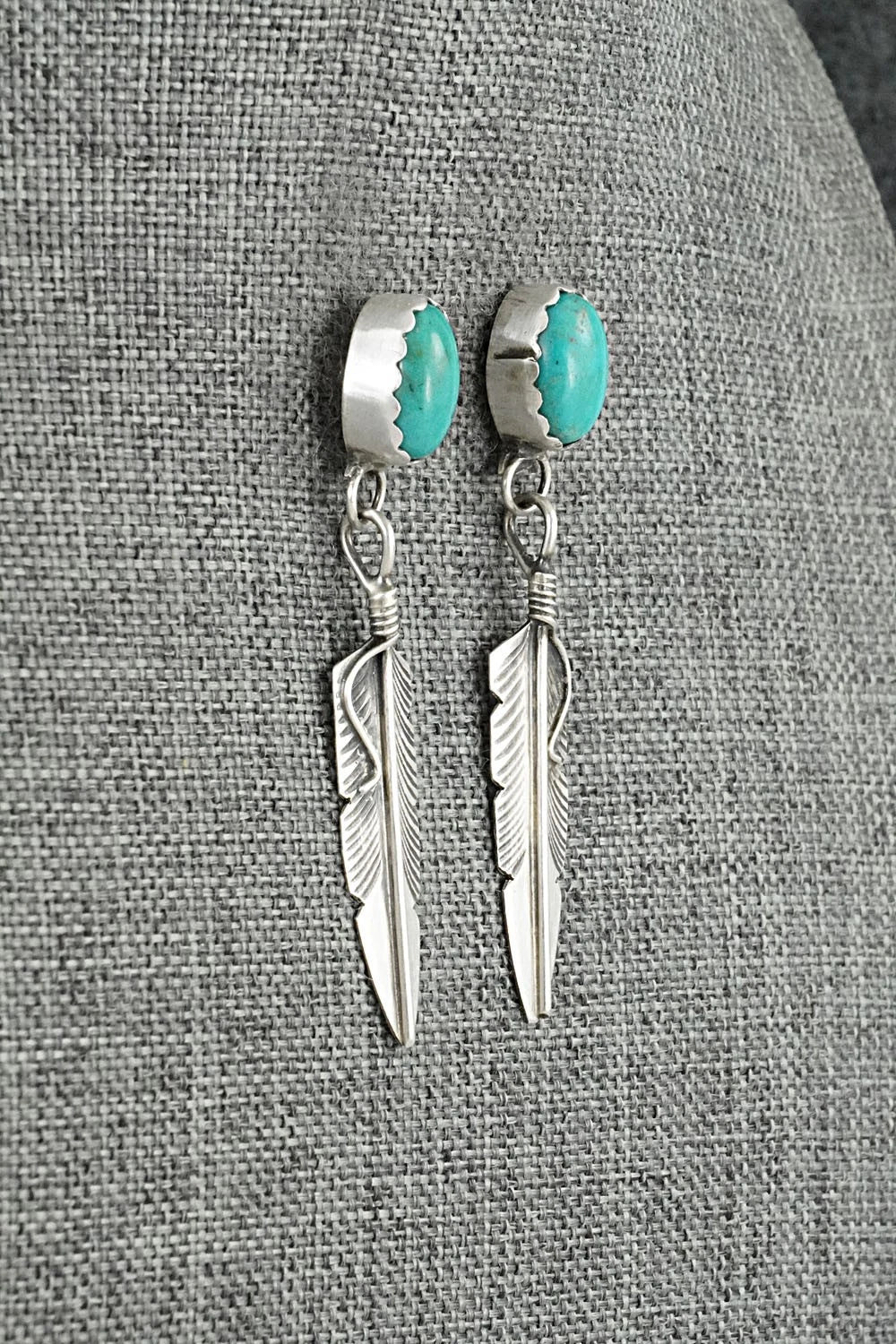 Turquoise & Sterling Silver Earrings - Chris Charley