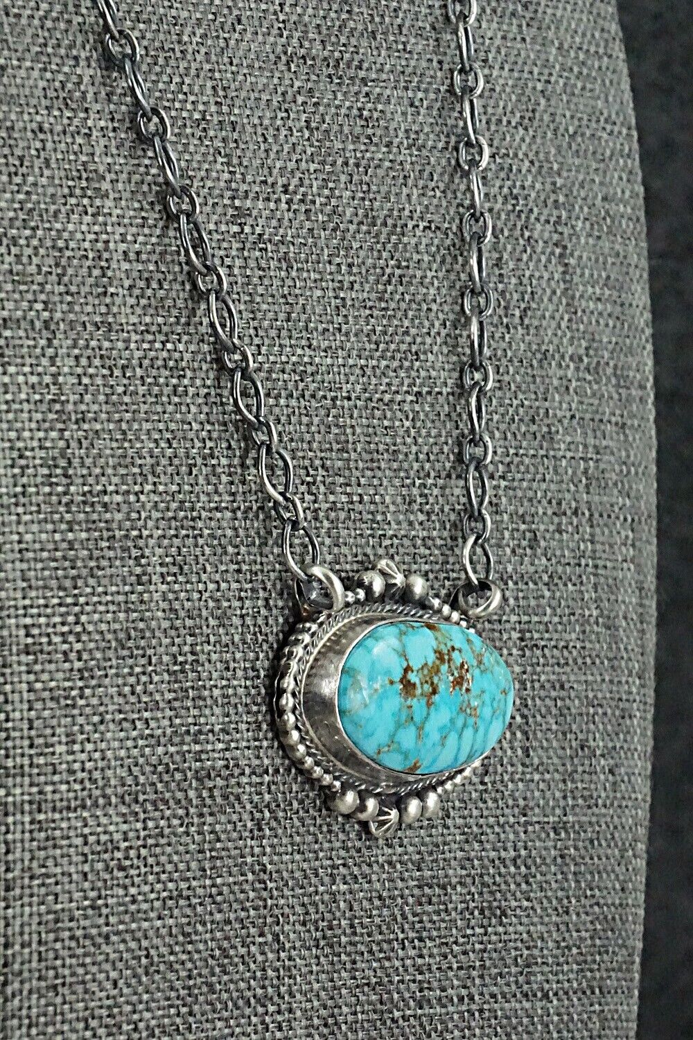 Turquoise & Sterling Silver Necklace - Randy Billy