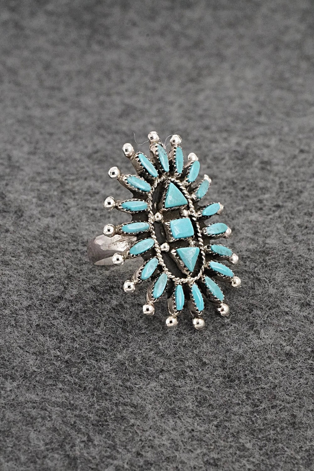 Turquoise & Sterling Silver Ring - Evonne Hustito - Size 9