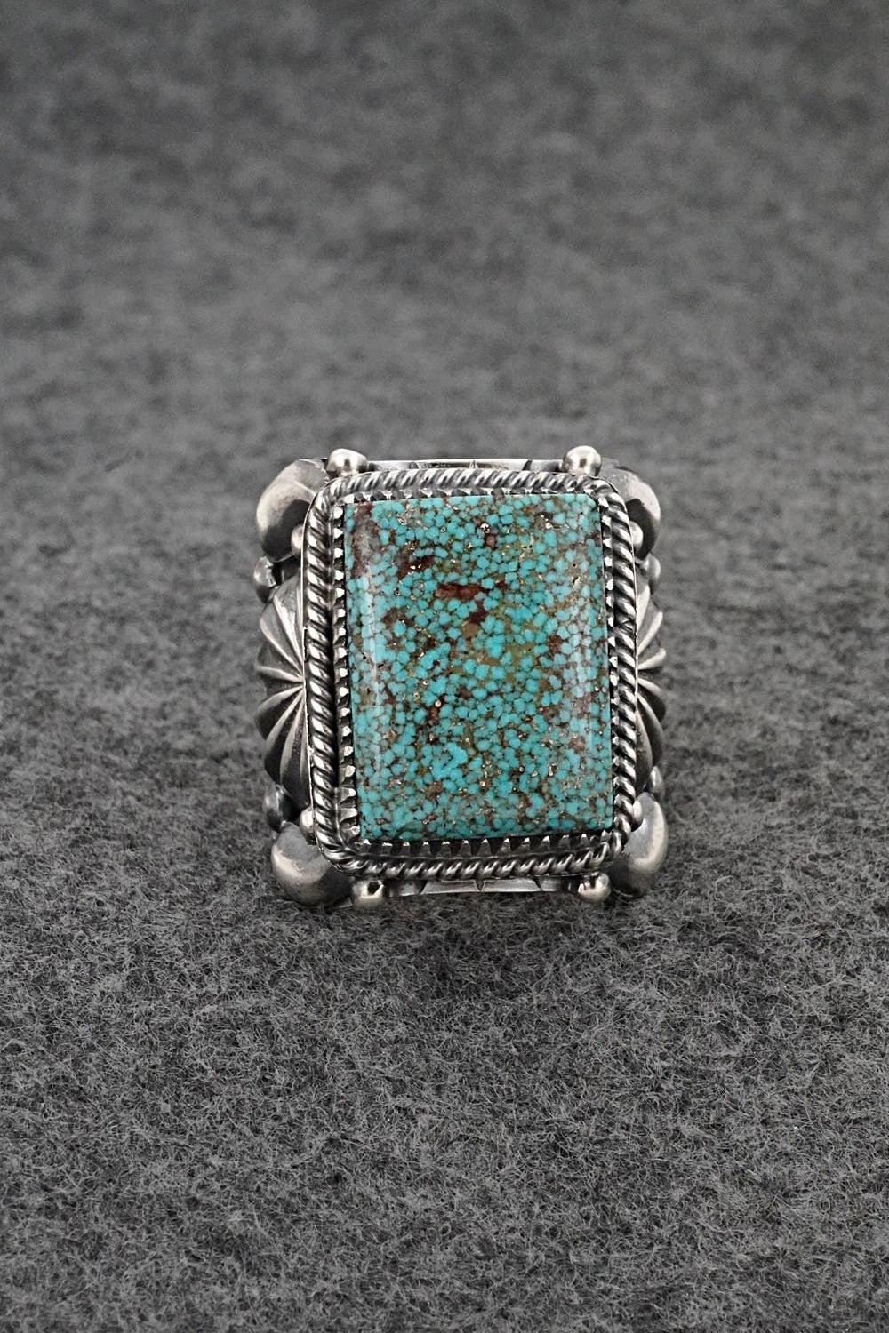 Turquoise & Sterling Silver Ring - Delbert Gordon - Size 11.5