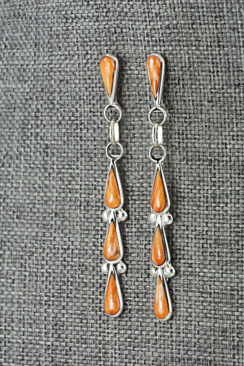 Spiny Oyster & Sterling Silver Earrings - Angela Gasper