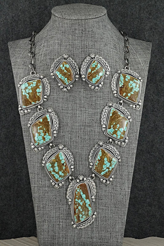 Turquoise & Sterling Silver Necklace and Earrings Set - Randy Boyd