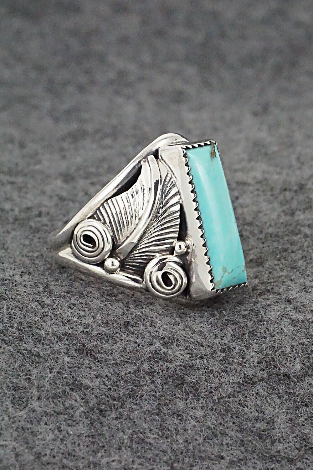 Turquoise & Sterling Silver Ring - Darrell Morgan - Size 10