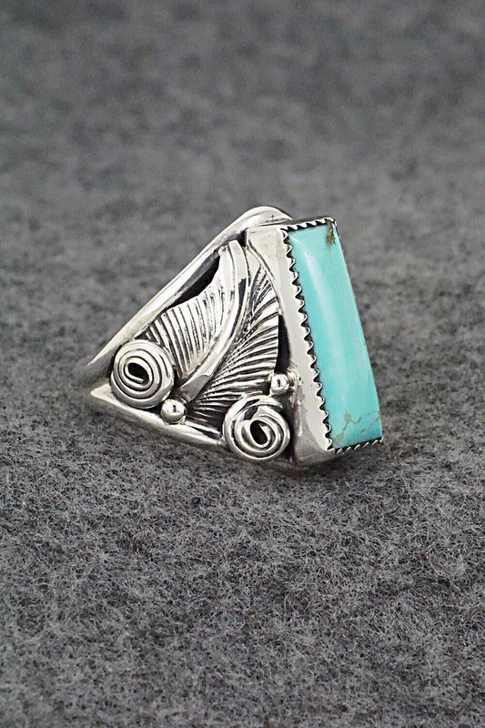 Turquoise & Sterling Silver Ring - Darrell Morgan - Size 10