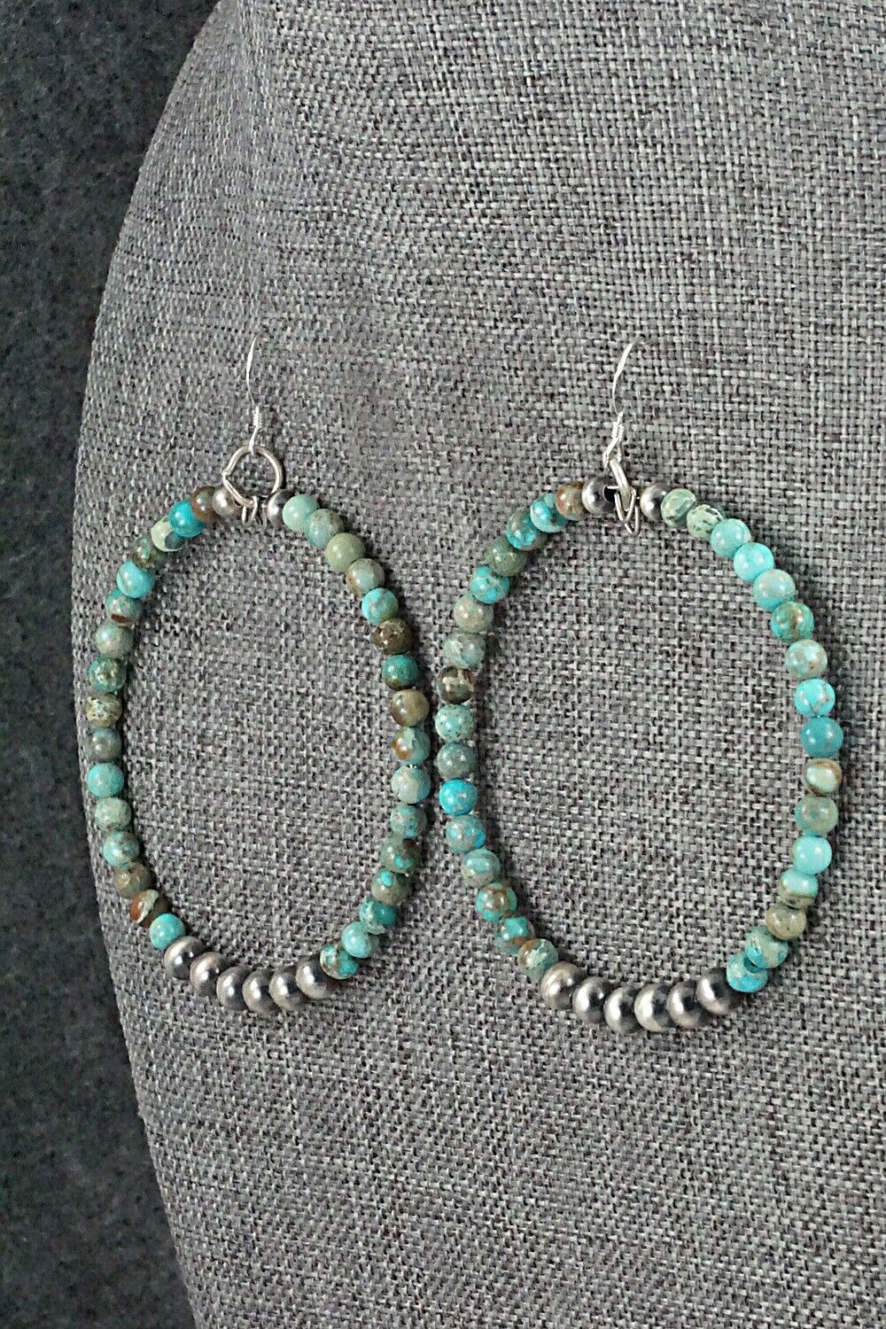 Turquoise & Sterling Silver Earrings - Doreen Jake