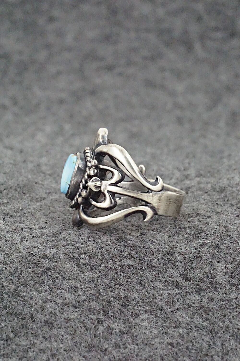 Turquoise and Sterling Silver Ring - Raymond Coriz - Size 7