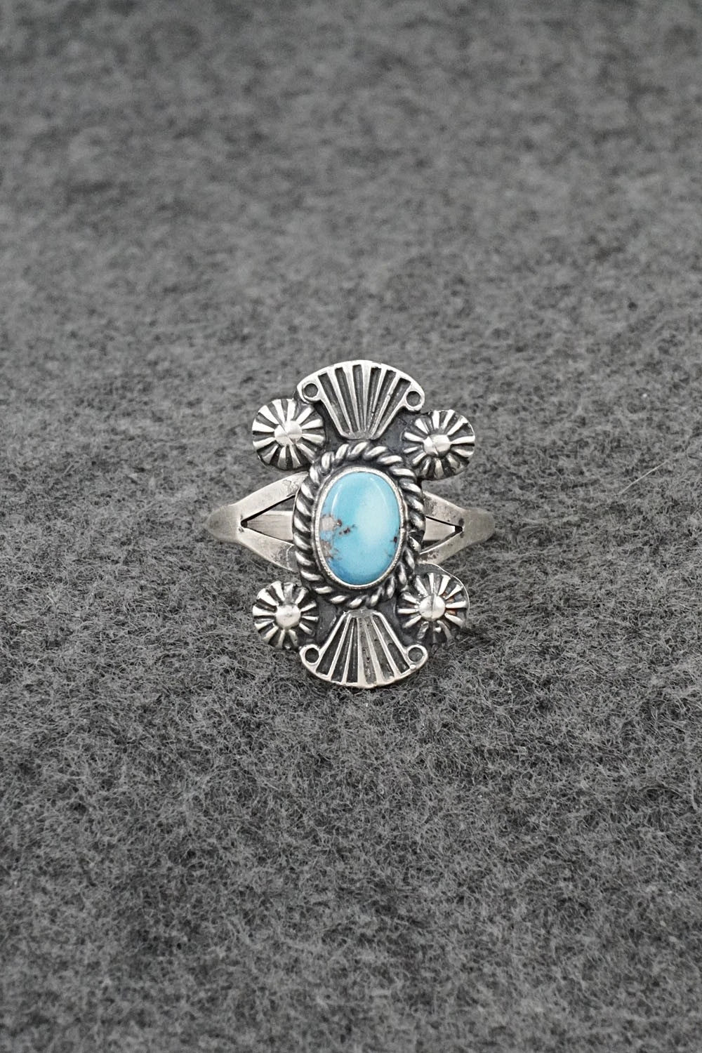 Turquoise and Sterling Silver Ring - Jerryson Henio - Size 10